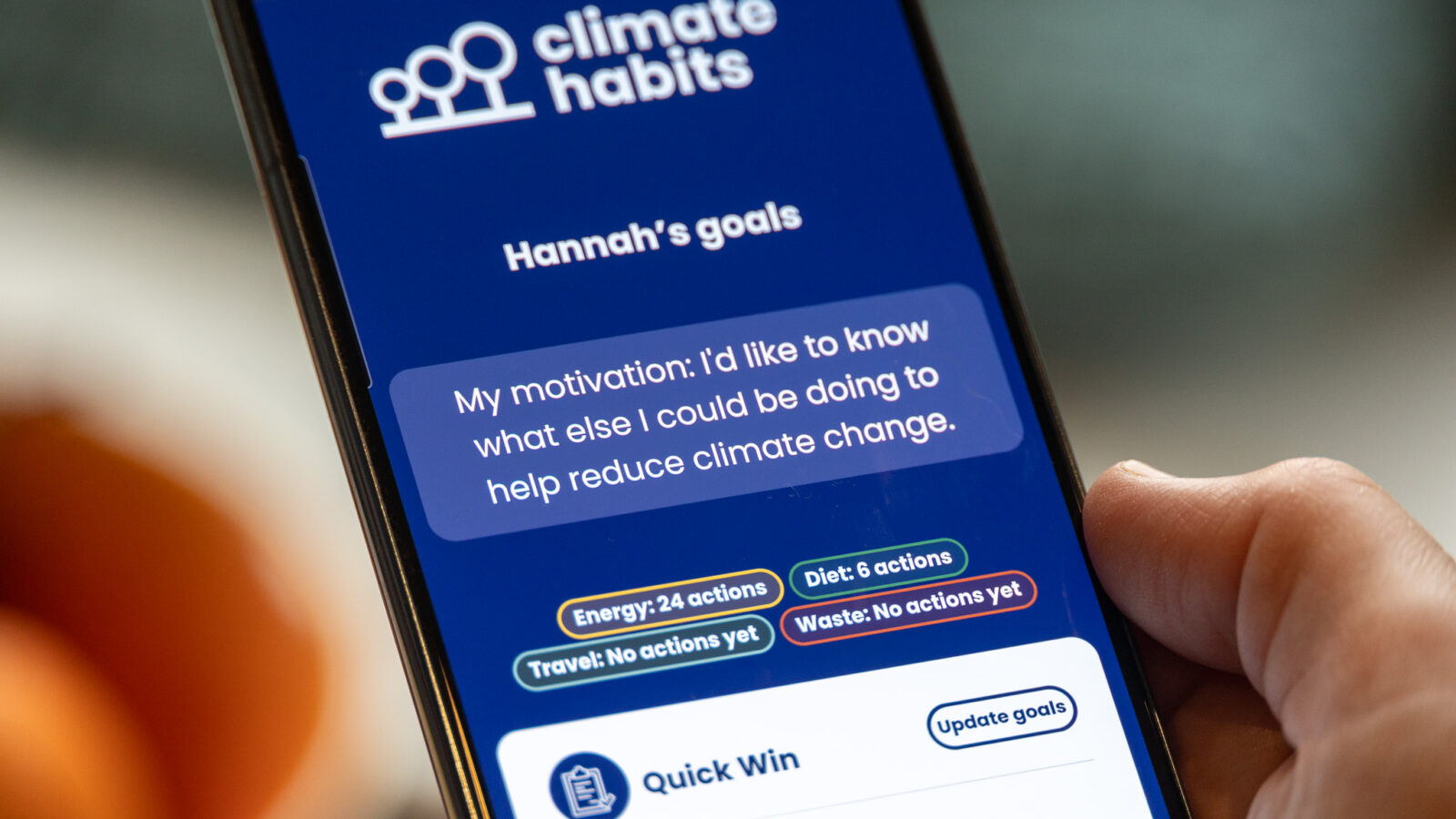 Climate Habits on a phone
